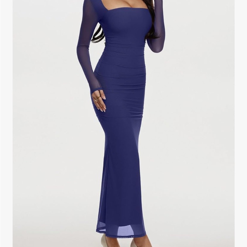 ReoRia Royal Blue Long Sleeve Dress